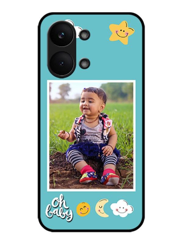 Custom Poco X8 Pro Max 5G Custom Glass Phone Case - Smiley Kids Stars Design