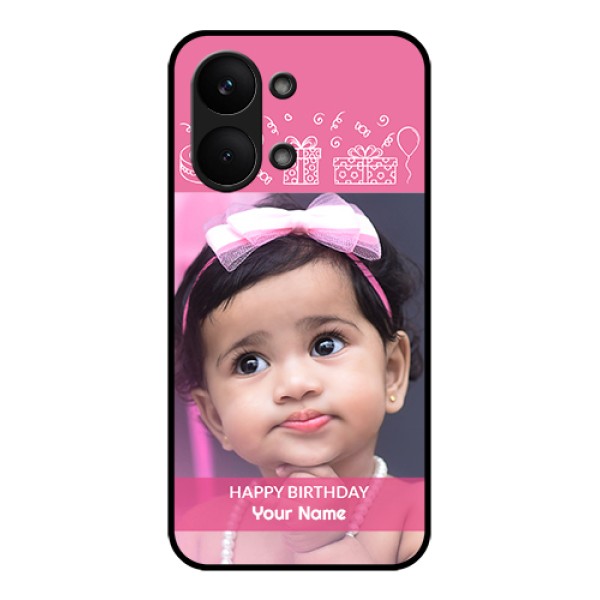 Poco X8 Pro Max 5G Custom Glass Phone Case - With Birthday Line Art Design Poco X8 Pro Max 5G Custom Glass Phone Case - With Birthday Line Art Design