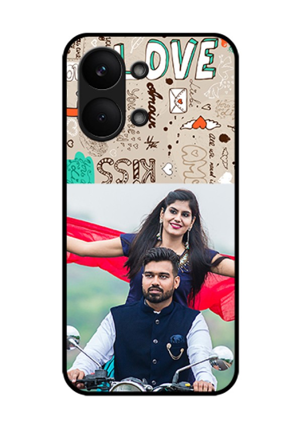 Poco X8 Pro Max 5G Custom Glass Phone Case - Love Doodle Pattern