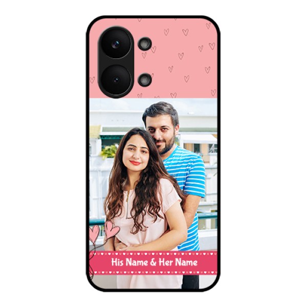Poco X8 Pro Max 5G Custom Glass Phone Case - Love Design Peach Color