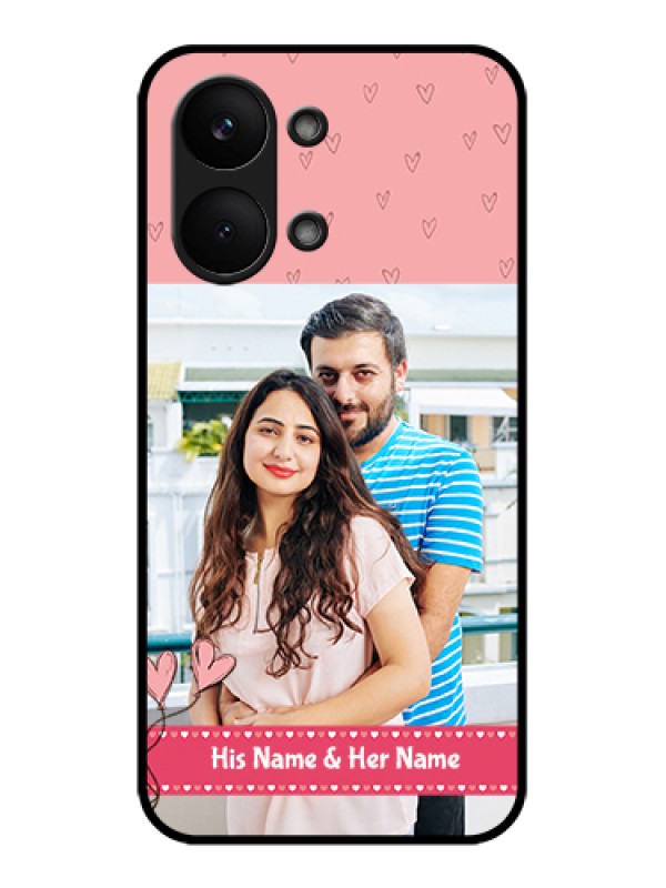 Custom Poco X8 Pro Max 5G Custom Glass Phone Case - Love Design Peach Color