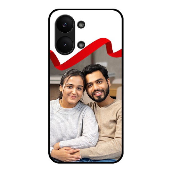 Poco X8 Pro Max 5G Custom Glass Phone Case - Red Ribbon Frame Design
