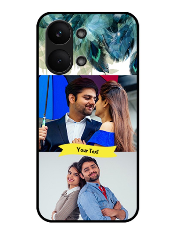 Custom Poco X8 Pro Max 5G Custom Glass Phone Case - Image With Boho Peacock Feather Design