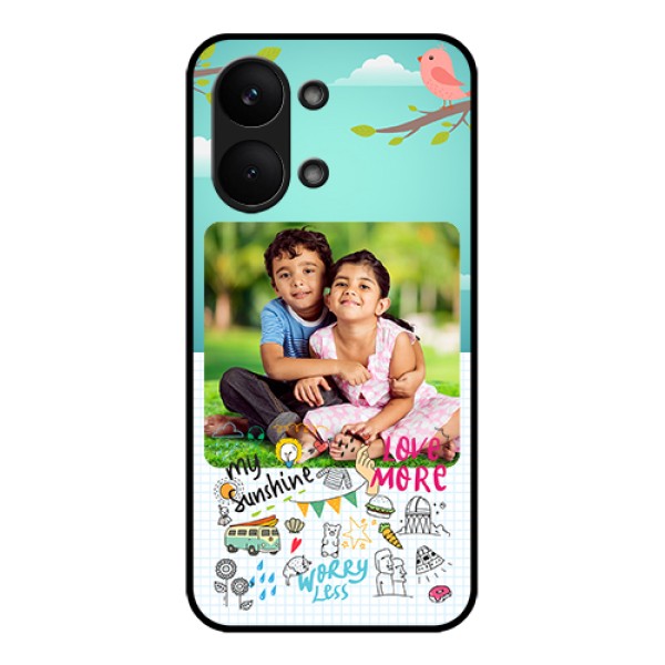 Poco X8 Pro Max 5G Custom Glass Phone Case - Doodle Love Design