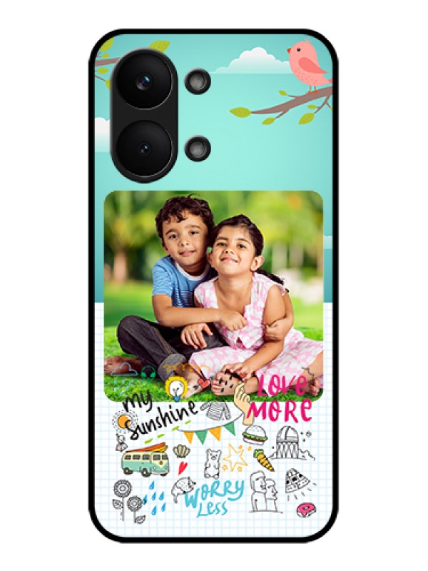 Custom Poco X8 Pro Max 5G Custom Glass Phone Case - Doodle Love Design