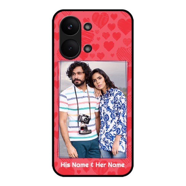 Poco X8 Pro Max 5G Custom Glass Phone Case - With Red Heart Symbols Design Poco X8 Pro Max 5G Custom Glass Phone Case - With Red Heart Symbols Design