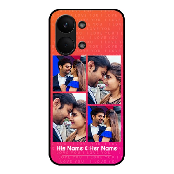 Poco X8 Pro Max 5G Custom Glass Phone Case - I Love You Pink Design