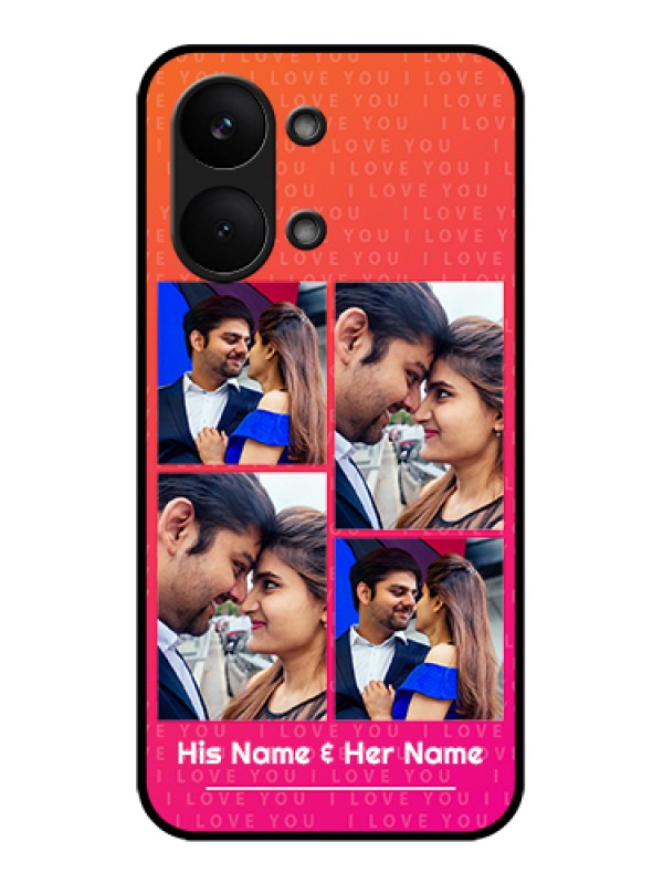 Custom Poco X8 Pro Max 5G Custom Glass Phone Case - I Love You Pink Design