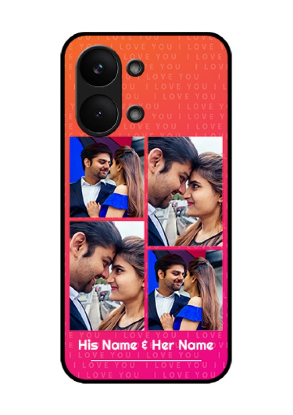 Poco X8 Pro Max 5G Custom Glass Phone Case - I Love You Pink Design