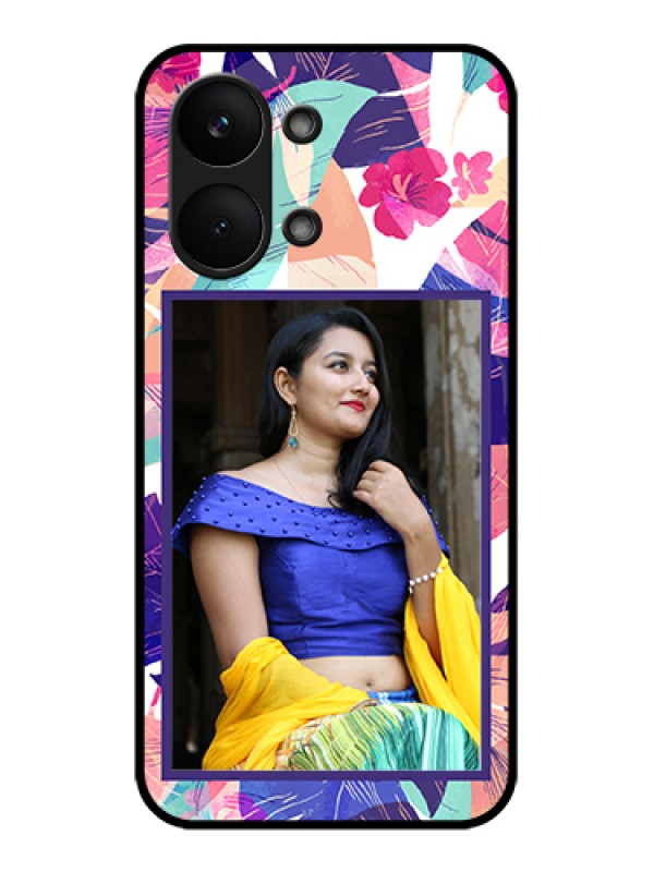 Custom Poco X8 Pro Max 5G Custom Glass Phone Case - Abstract Floral Design