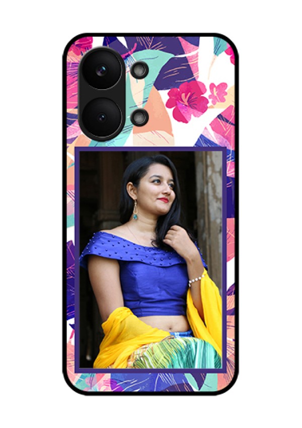 Poco X8 Pro Max 5G Custom Glass Phone Case - Abstract Floral Design