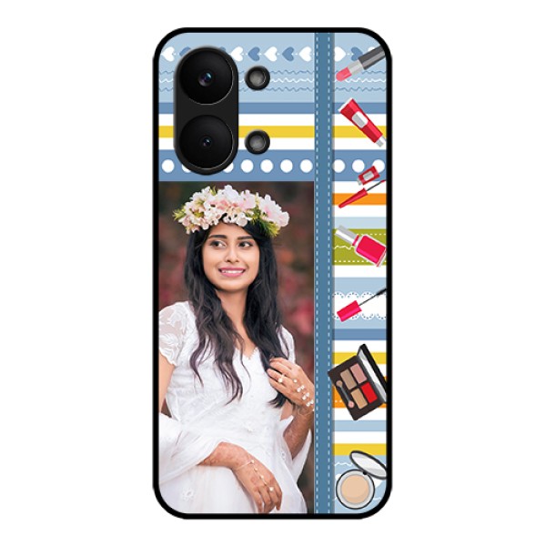 Poco X8 Pro Max 5G Custom Glass Phone Case - Makeup Icons Design