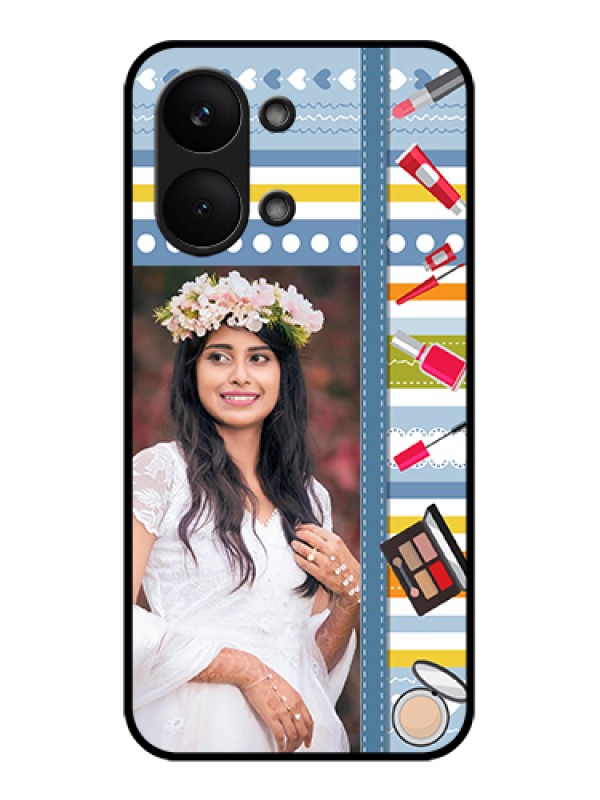 Custom Poco X8 Pro Max 5G Custom Glass Phone Case - Makeup Icons Design