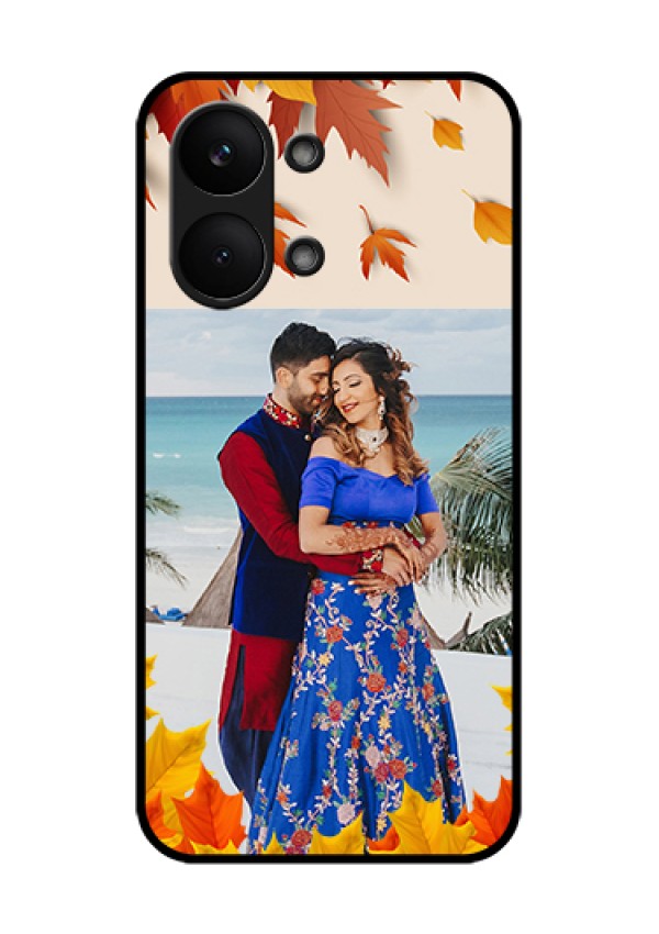 Poco X8 Pro Max 5G Custom Glass Phone Case - Autumn Maple Leaves Design