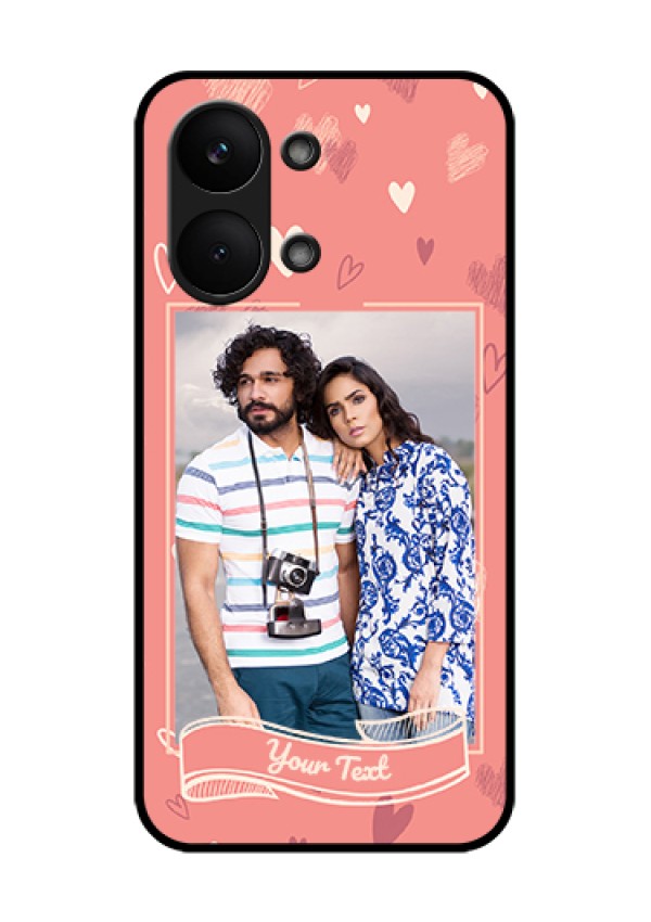 Poco X8 Pro Max 5G Custom Glass Phone Case - Love Doodle Art Design