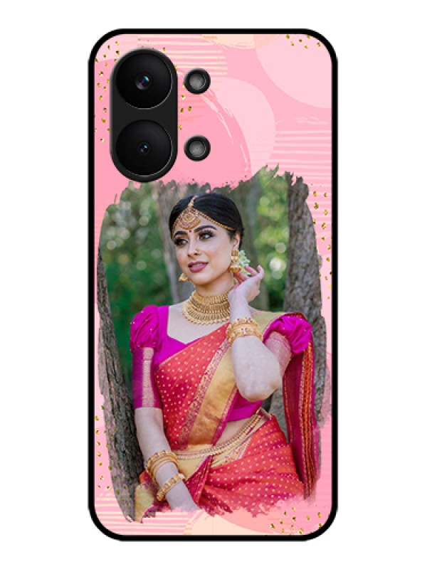 Custom Poco X8 Pro Max 5G Custom Glass Phone Case - Gold Glitter Splash Design
