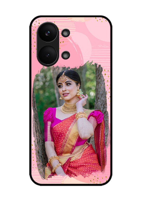 Poco X8 Pro Max 5G Custom Glass Phone Case - Gold Glitter Splash Design