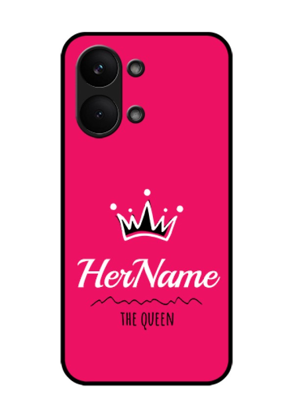 Poco X8 Pro Max 5G Custom Glass Phone Case - Queen With Name Design
