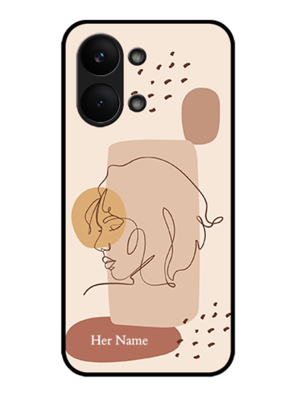 Custom Poco X8 Pro Max 5G Custom Glass Phone Case - Calm Woman Line Art Design