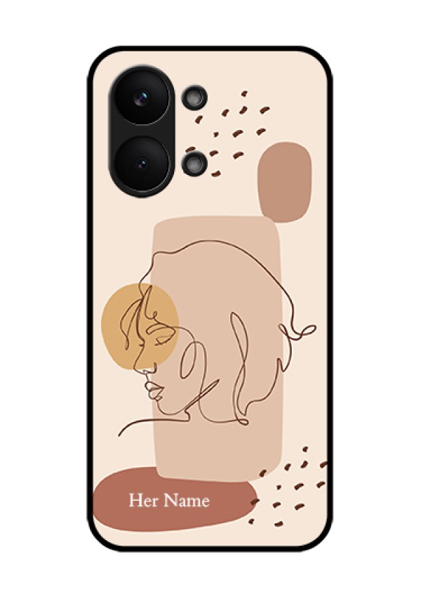 Poco X8 Pro Max 5G Custom Glass Phone Case - Calm Woman Line Art Design