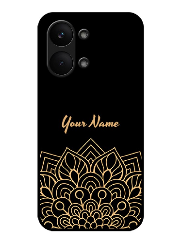 Custom Poco X8 Pro Max 5G Custom Glass Phone Case - Golden Mandala Design