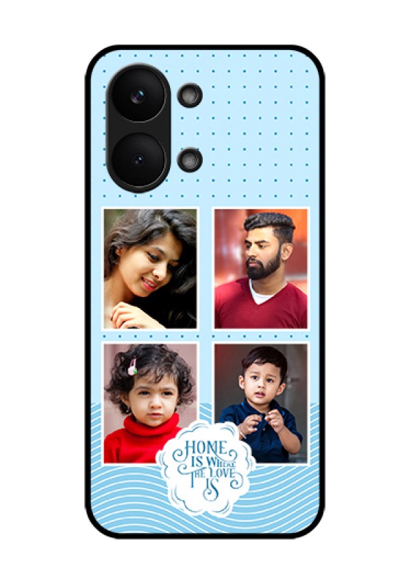 Poco X8 Pro Max 5G Custom Glass Phone Case - Cute Love Quote With 4 Pic Upload Design