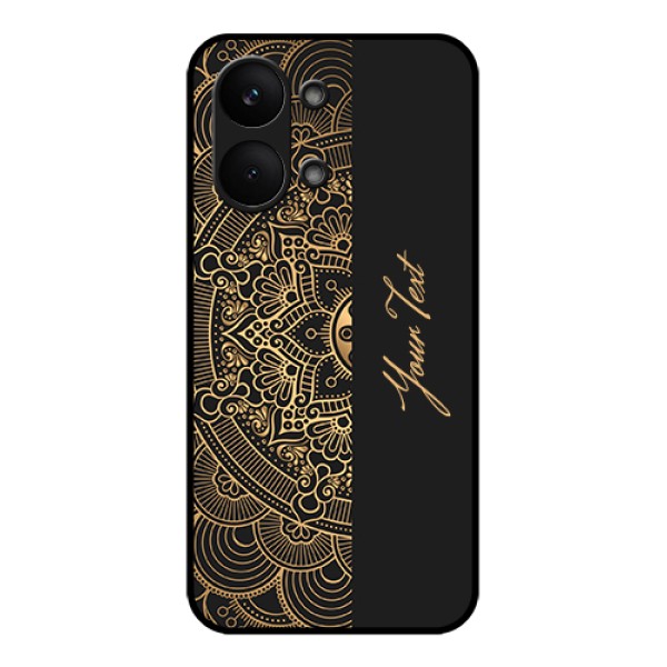 Poco X8 Pro Max 5G Custom Glass Phone Case - Mandala Art With Custom Text Design