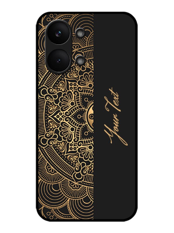 Custom Poco X8 Pro Max 5G Custom Glass Phone Case - Mandala Art With Custom Text Design