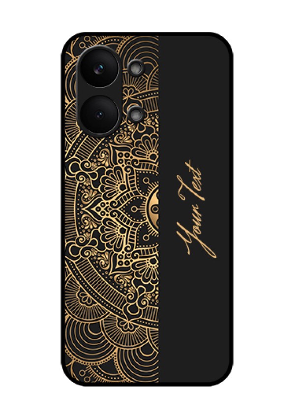 Poco X8 Pro Max 5G Custom Glass Phone Case - Mandala Art With Custom Text Design
