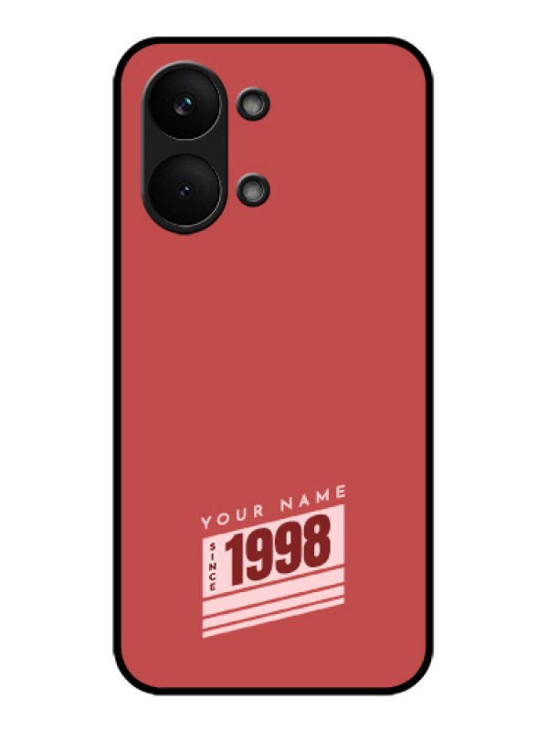 Custom Poco X8 Pro Max 5G Custom Glass Phone Case - Red Custom Year Of Birth Design