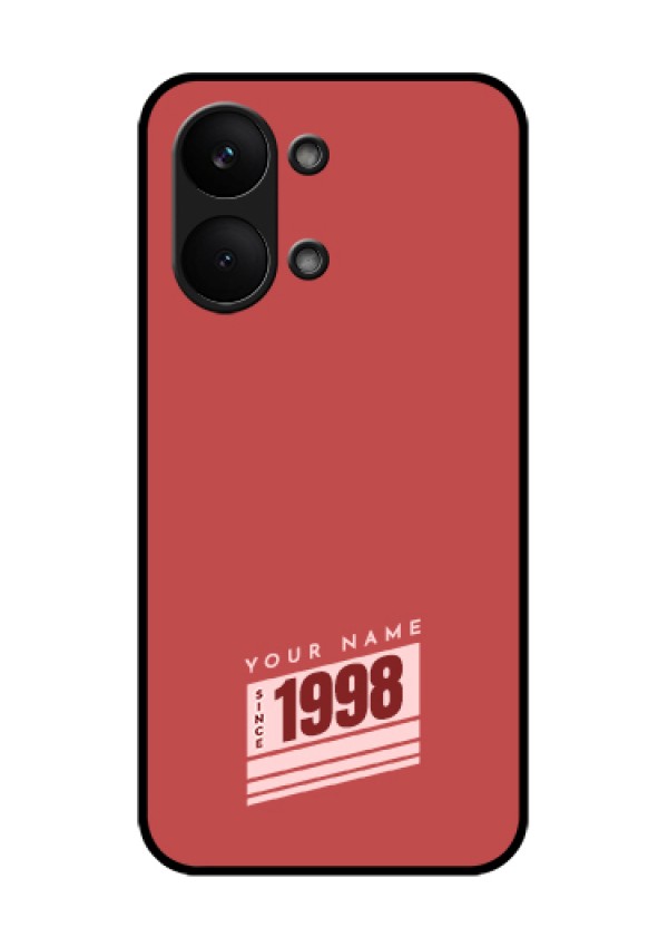 Poco X8 Pro Max 5G Custom Glass Phone Case - Red Custom Year Of Birth Design