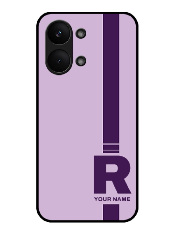 Custom Poco X8 Pro Max 5G Custom Glass Phone Case - Simple Dual Tone Stripe With Name Design
