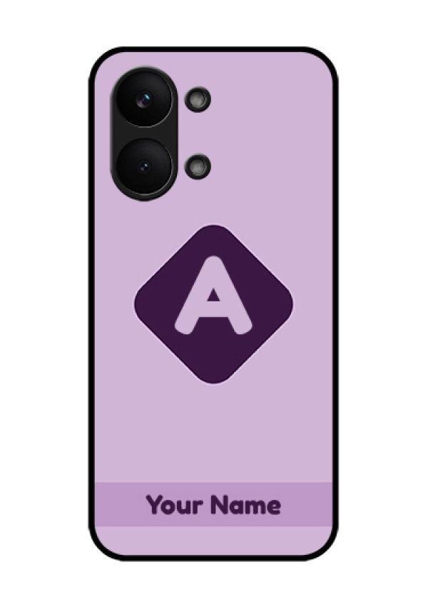 Poco X8 Pro Max 5G Custom Glass Phone Case - Custom Letter In Curved Badge Design