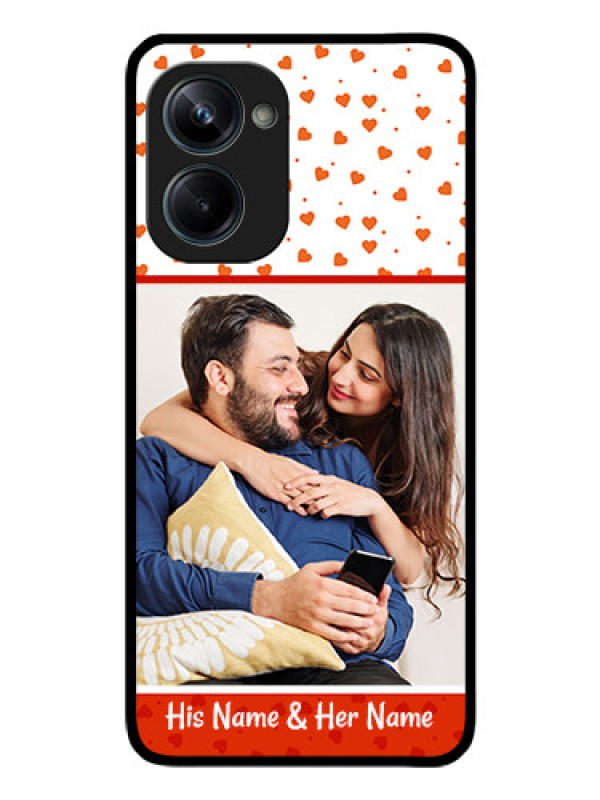 Custom Realme 10 Pro 5G Custom Glass Phone Case - Orange Love Symbol Design