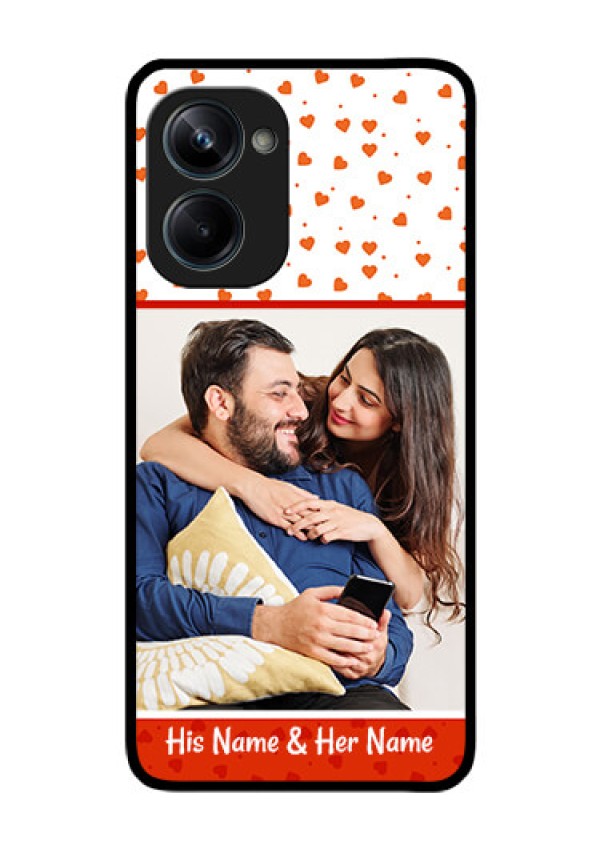 Realme 10 Pro 5G Custom Glass Phone Case - Orange Love Symbol Design