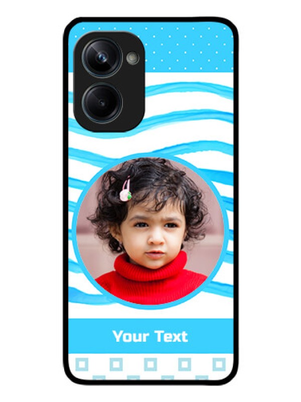Custom Realme 10 Pro 5G Custom Glass Phone Case - Simple Blue Case Design