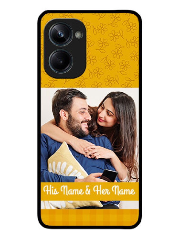 Custom Realme 10 Pro 5G Custom Glass Mobile Case - Yellow Floral Design
