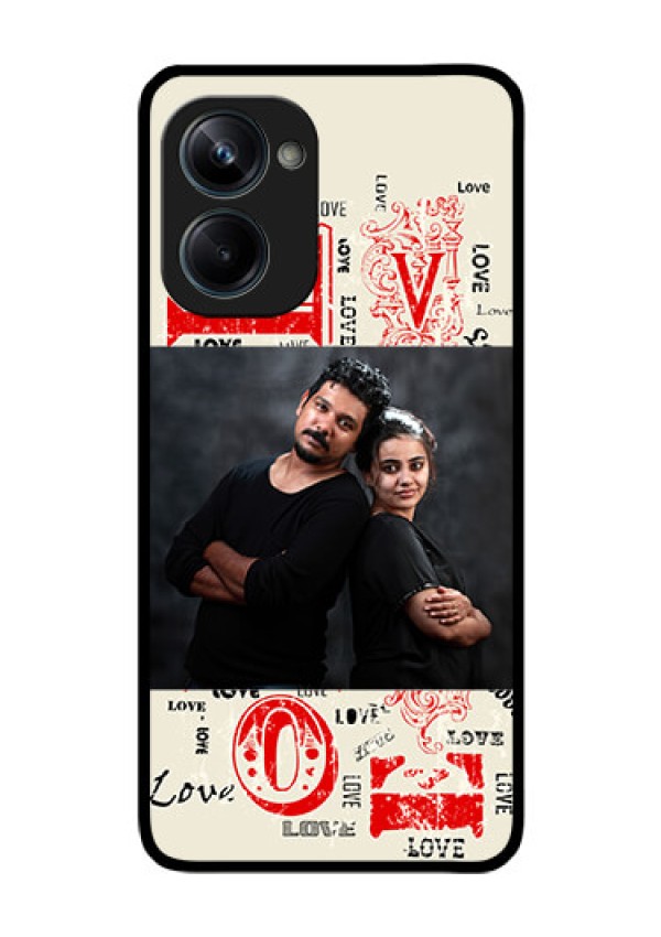 Realme 10 Pro 5G Photo Printing on Glass Case - Trendy Love Design Case