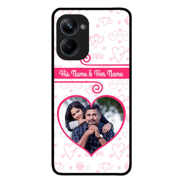 Realme 10 Pro 5G Personalized Glass Phone Case - Heart Shape Love Design