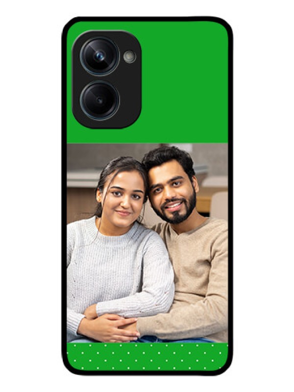 Custom Realme 10 Pro 5G Personalized Glass Phone Case - Green Pattern Design