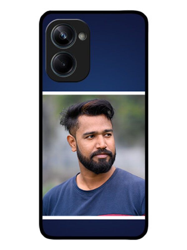 Custom Realme 10 Pro 5G Personalized Glass Phone Case - Simple Royal Blue Design