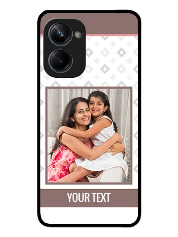 Custom Realme 10 Pro 5G Photo Printing on Glass Case - Simple Diamond Design