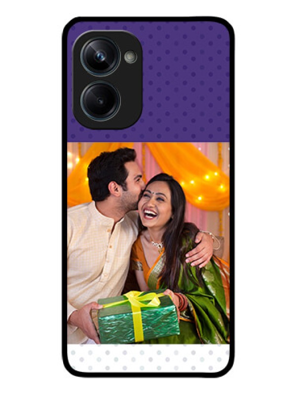 Custom Realme 10 Pro 5G Personalized Glass Phone Case - Violet Pattern Design