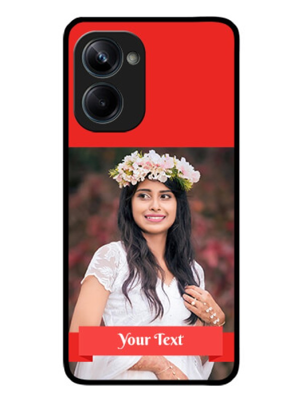 Custom Realme 10 Pro 5G Custom Glass Phone Case - Simple Red Color Design