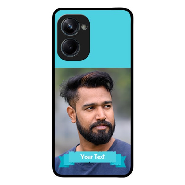 Realme 10 Pro 5G Personalized Glass Phone Case - Simple Blue Color Design Realme 10 Pro 5G Personalized Glass Phone Case - Simple Blue Color Design