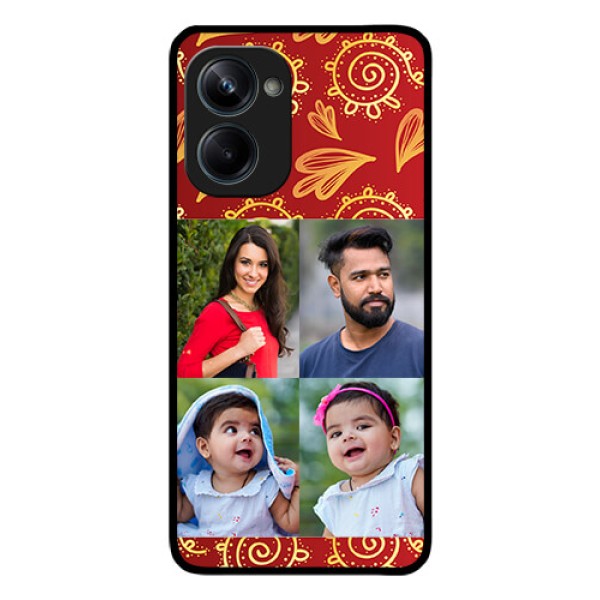 Realme 10 Pro 5G Photo Printing on Glass Case - 4 Image Traditional Design Realme 10 Pro 5G Photo Printing on Glass Case - 4 Image Traditional Design