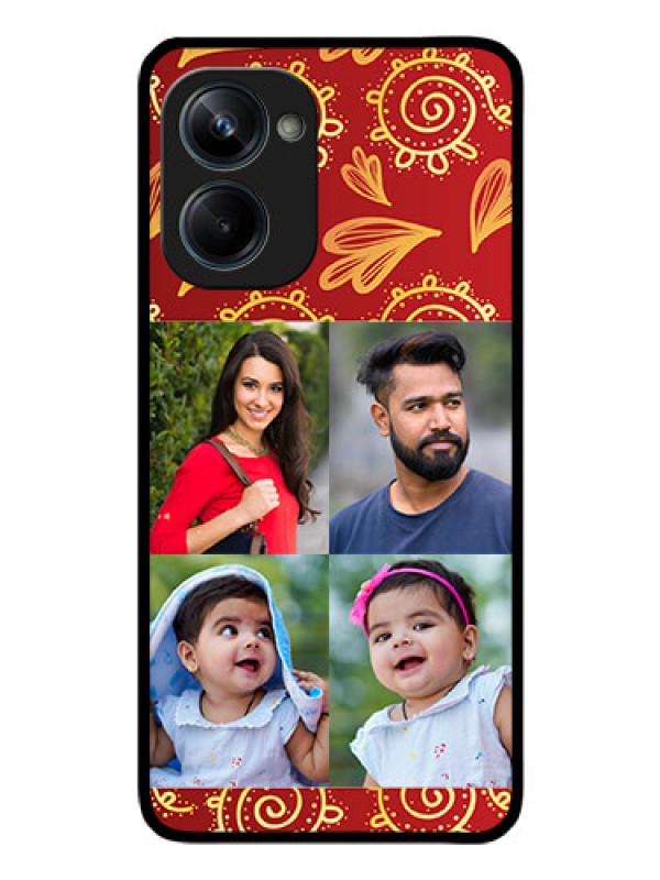 Custom Realme 10 Pro 5G Photo Printing on Glass Case - 4 Image Traditional Design