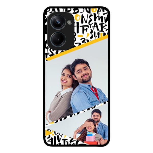 Realme 10 Pro 5G Custom Glass Mobile Case - Letters Pattern Design