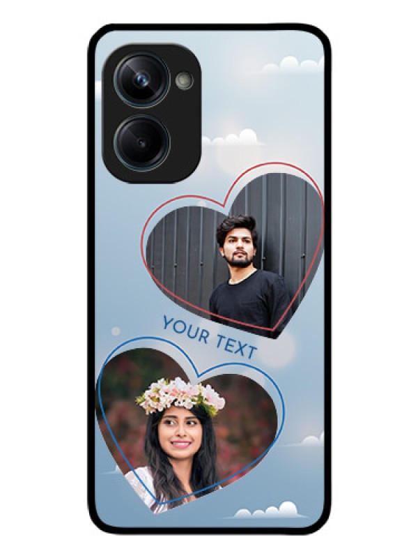 Custom Realme 10 Pro 5G Custom Glass Mobile Case - Blue Color Couple Design
