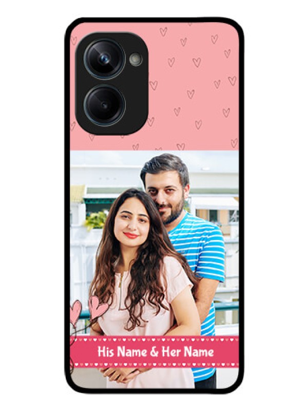 Custom Realme 10 Pro 5G Personalized Glass Phone Case - Love Design Peach Color